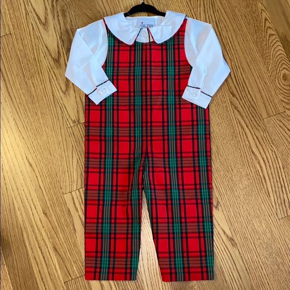 Christmas Plaid Jon Jon w/ Matching Shirt